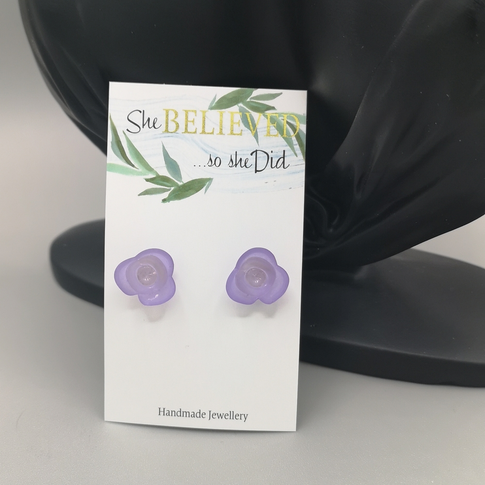 Purple Flower Earrings